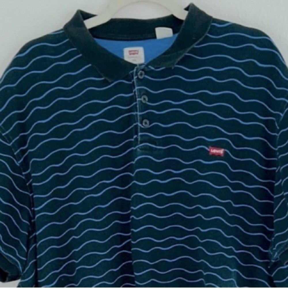 Levi's Black w/ Light Blue Stripe Polo/Golf Shirt- Standard Fit-Size 3X